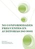 NO CONFORMIDADES FRECUENTES EN AUDITORIAS ISO 9001