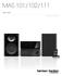 MAS 101/102/111. Music system Manual del usuario. iphone/ipod no incluido.