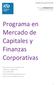 Programa en Mercado de Capitales y Finanzas Corporativas