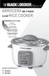 ArrocerA de 3 tazas. 3-cUp rice cooker. CustomerCare Line: RC3203 RC3303. Mexico 01-714-2500 USA/Canada 1-800-231-9786 Accesorios/Partes