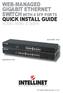 WEB-MANAGED GIGABIT ETHERNET SWITCH WITH 4 SFP PORTS QUICK INSTALL GUIDE MODELS 560801 & 560818