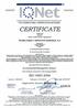 THE INTERNATIONAL CERTIFICATION NETWORK CERTIFICA TE. IQNetand AENOR hereby certify that the organization TECNOLOGÍAS Y SERVICIOS AGRARIOS, S.A.