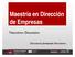 Maestría en Dirección de Empresas