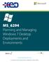 MS_6294 Planning and Managing Windows 7 Desktop Deployments and Environments