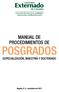 Facultad de Finanzas, Gobierno y Relaciones Internacionales. MANUAL DE PROCEDIMIENTOS de POSGRADOS