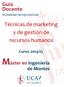 Guía Docente Modalidad Semipresencial. Técnicas de marketing y de gestión de recursos humanos. Curso 2014/15. Máster en Ingeniería.