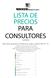 LISTA DE PRECIOS PARA CONSULTORES