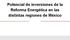 Potencial de inversiones de la Reforma Energética en las distintas regiones de México