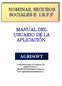 MANUAL DEL USUARIO DE LA APLICACIÓN. AGRISOFT