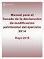 Manual para el llenado de la declaración de modificación patrimonial del ejercicio 2014