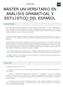 MÁSTER UNIVERSITARIO EN ANÁLISIS GRAMATICAL Y ESTILÍSTICO DEL ESPAÑOL