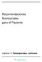 Recomendaciones Nutricionales para el Paciente