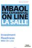 MBA On Line Investment Readiness (Módulo Inversión y Business Plan) Investment Readiness MBA On Line. Página: 1/6
