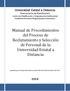 Manual de Procedimientos del Proceso de Reclutamiento y Selección de Personal de la Universidad Estatal a Distancia