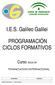 I.E.S. Galileo Galilei PROGRAMACIÓN CICLOS FORMATIVOS. Curso 2013/14 FINANCIACION INTERNACIONAL MD75PR04RG REVISIÓN: 0