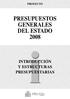 PRESUPUESTOS GENERALES DEL ESTADO 2008
