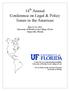 14 th Annual Conference on Legal & Policy Issues in the Americas
