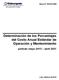 Determinación de los Porcentajes del Costo Anual Estándar de Operación y Mantenimiento