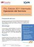 ITIL Edición 2011 Intermedio: Operación del Servicio
