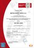 Certificación. Concedida a METRO LIGERO OESTE, S.A. MADRID (COCHERAS METRO LIGERO OESTE) C/ EDGAR NEVILLE, S/N, 28223, POZUELO DE ALARCÓN, NORMA
