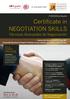 Certificate in NEGOTIATION SKILLS Técnicas Avanzadas de Negociación