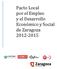 Pacto Local por el Empleo y el Desarrollo Económico y Social de Zaragoza 2012-2015