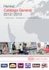 Henkel Catálogo General 2012 I 2013. Adhesivos Selladores Impermeabilizantes