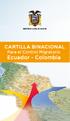 REPÚBLICA DEL ECUADOR. CARTILLA BINACIONAL Para el Control Migratorio Ecuador - Colombia