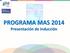 PROGRAMA MAS 2014 Presentación de inducción