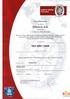 Certiftcation. Awarded to TOSACA,S.A. BARCELONA STANDARD. ISO 9001i2008 SCOPE,OF'SUPPLY. 29 May2009