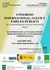 CONGRESO INTERNACIONAL: SALUD Y EMPLEO PÚBLICO
