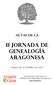 II JORNADA DE GENEALOGÍA ARAGONESA