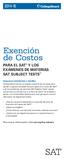 Exención de Costos PARA EL SAT Y LOS EXÁMENES DE MATERIAS SAT SUBJECT TESTS