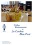 Taller Restaurante del Le Cordon Bleu Perú. No se cobra por servicios. Nuestros precios incluyen I.G.V. Vigencia de la carta: 30 días