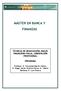 MÁSTER EN BANCA Y FINANZAS