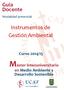 Máster Interuniversitario. Guía Docente. Instrumentos de Gestión Ambiental. Curso 2014/15. en Medio Ambiente y Desarrollo Sostenible