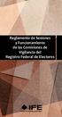 Reglamento de Sesiones y Funcionamiento de las Comisiones de Vigilancia del Registro Federal de Electores