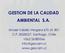 GESTION DE LA CALIDAD AMBIENTAL S.A. Ismael Valdés Vergara 670 of. 801 C.P. 8320027. Santiago, Chile +562 26385566 info@gescam.cl www.gescam.