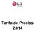 Tarifa de Precios 2.014