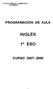 COLEGIO MARISTA CHAMPAGNAT SALAMANCA PROGRAMACIÓN DE AULA INGLÉS 1º ESO
