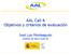 AAL Call 6 Objetivos y criterios de evaluación
