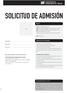 SOLICITUD DE ADMISIÓN