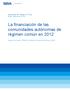 La financiación de las comunidades autónomas de régimen común en 2012