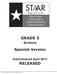 STAAR. Spanish GRADE 5. Science. Spanish Version. Administered April 2013 RELEASED
