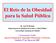 El Reto de la Obesidad para la Salud Pública
