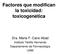 Factores que modifican la toxicidad: toxicogenética