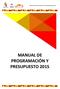 Manual de Programación y Presupuesto 2015