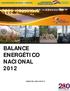 BALANCE ENERGÉTICO NACIONAL 2012