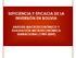 SUFICIENCIA Y EFICACIA DE LA INVERSIÓN EN BOLIVIA ANÁLISIS MACROECONÓMICO Y EVALUACIÓN MICROECONÓMICA SUBNACIONAL (1989-2009)