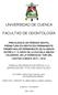 UNIVERSIDAD DE CUENCA FACULTAD DE ODONTOLOGÍA